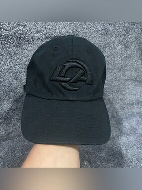 NFL '47 Black Los Angeles Rams Tonal Clean Up “dad hat” Adjustable Unisex